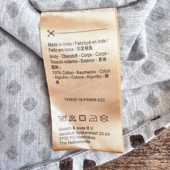 Scotch & Soda Block Print 100% Cotton Wake Up Call Regular Fit Button Up Shirt L - Picture 8 of 11